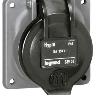 Prise De Courant Fixe 2P+T À Brochage Domestique Hypra Ip44 - 250V~ - Plastique