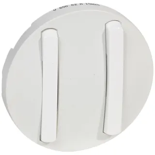 Enjoliveur Étroit Céliane Double Interrupteur , Va-Et-Vient Ou Poussoir - Blanc