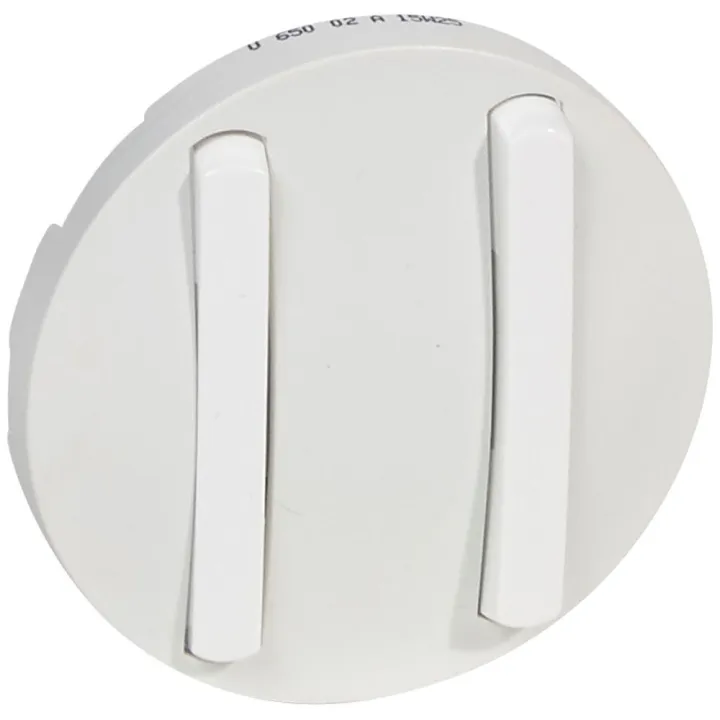 Enjoliveur Étroit Céliane Double Interrupteur , Va-Et-Vient Ou Poussoir - Blanc