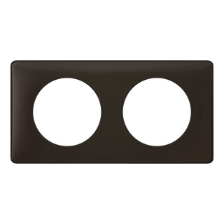 Plaque Céliane Poudré 2 postes - finition Basalte