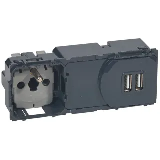 Prise De Courant Et Prise Double Usb Type-A 3A Précâblées Céliane