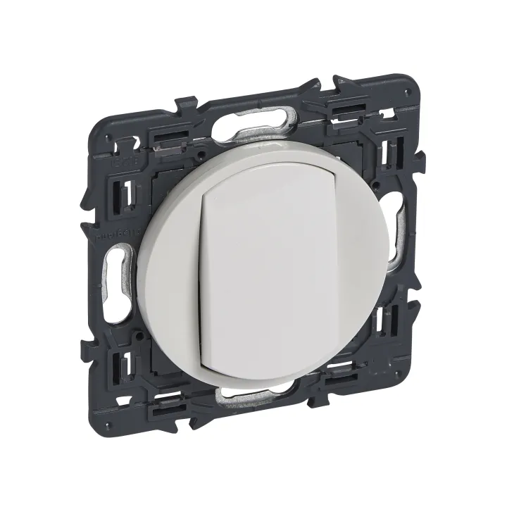 Poussoir Inverseur Céliane 6A Avec Enjoliveur Blanc Et Support