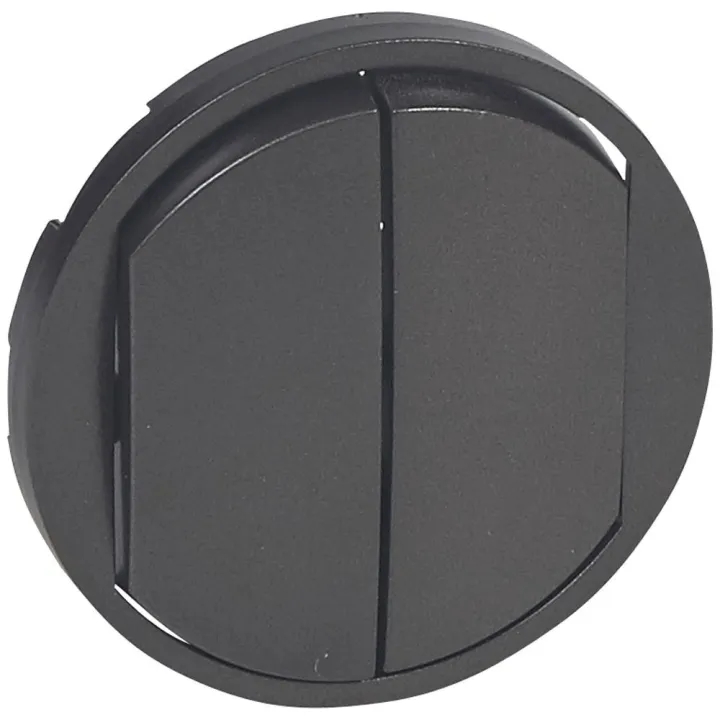 Enjoliveur Large Céliane Double Interrupteur, Va-Et-Vient Ou Poussoir - Graphite