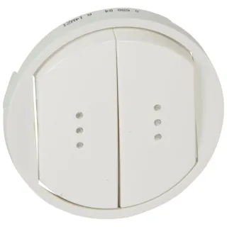 Enjoliveur Large Céliane Double Inter, Va-Et-Vient Ou Poussoir Avec Voyant-Blanc