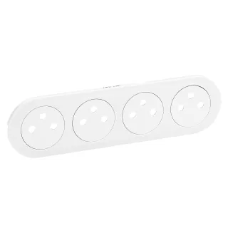 Enjoliveur Céliane Pour Prise 4X2P+T Surface Précablée Compacte -Blanc