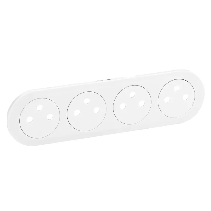 Enjoliveur Céliane Pour Prise 4X2P+T Surface Précablée Compacte -Blanc