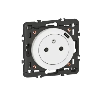 Prise Surface Céliane Avec Prise Usb En Face Avant Type-C - 7,5W - Blanc