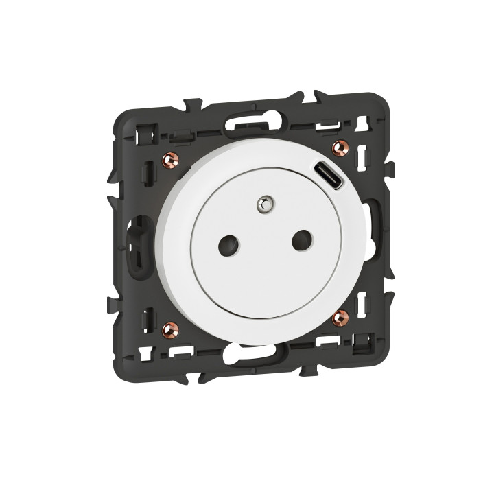 Prise Surface Céliane avec prise USB en face avant Type-C - 7,5W - Blanc