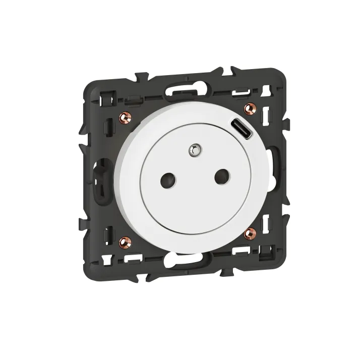 Prise Surface Céliane Avec Prise Usb En Face Avant Type-C - 7,5W - Blanc