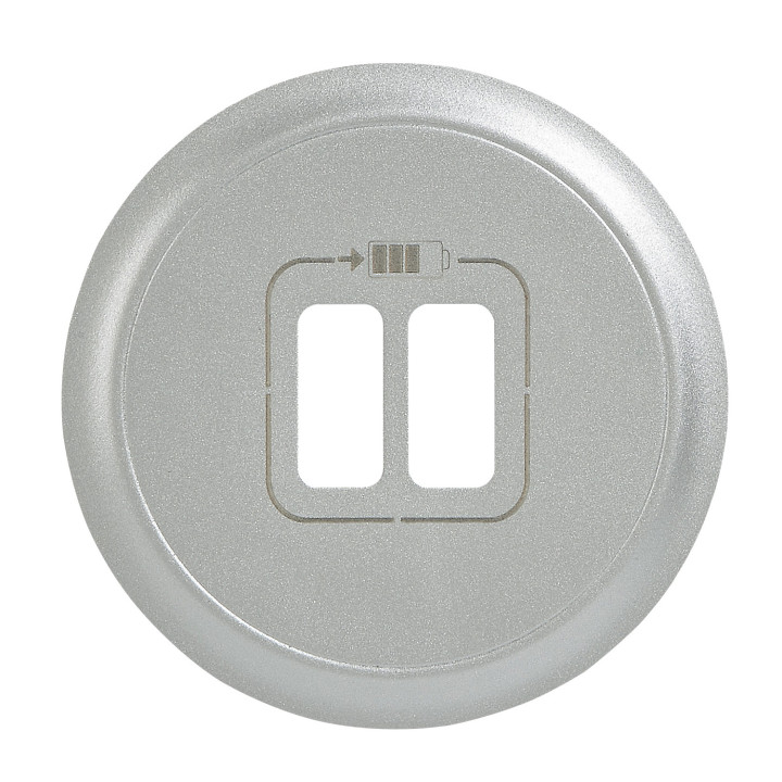 Enjoliveur Céliane pour prise double USB Type-A et Type-C - titane