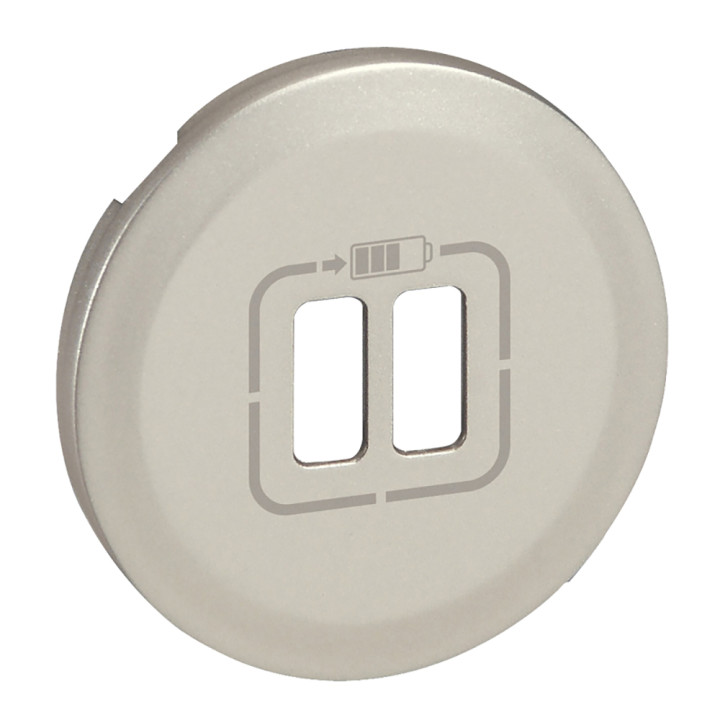 Enjoliveur Céliane pour prise double USB Type-A et Type-C - titane