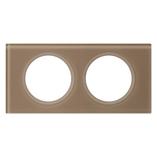 Plaque Céliane Matières 2 postes - finition Verre Moka