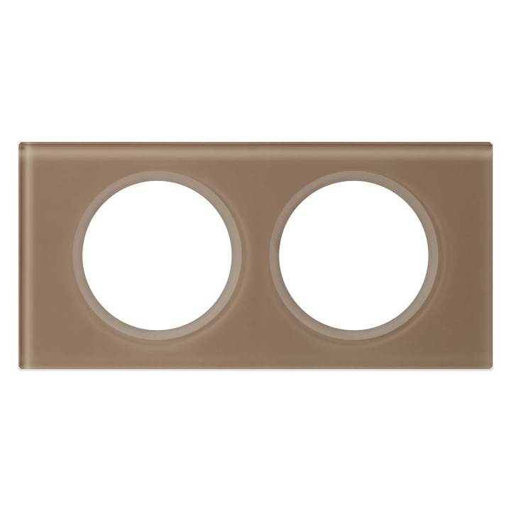 PLAQUE 2P VERRE MOKA