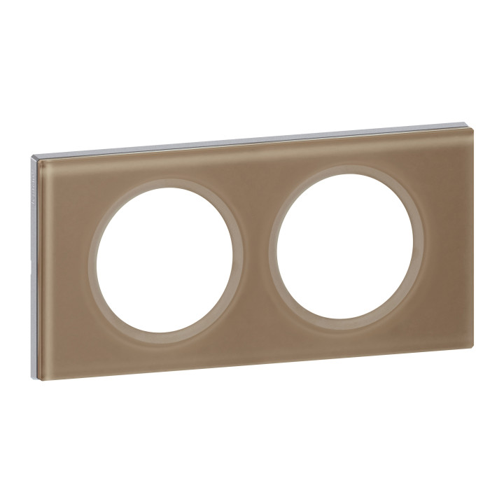 PLAQUE 2P VERRE MOKA