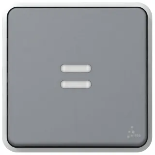 Interrupteur Ou Va-Et-Vient Lumineux Plexo Composable Ip55 10Ax 250V - Gris
