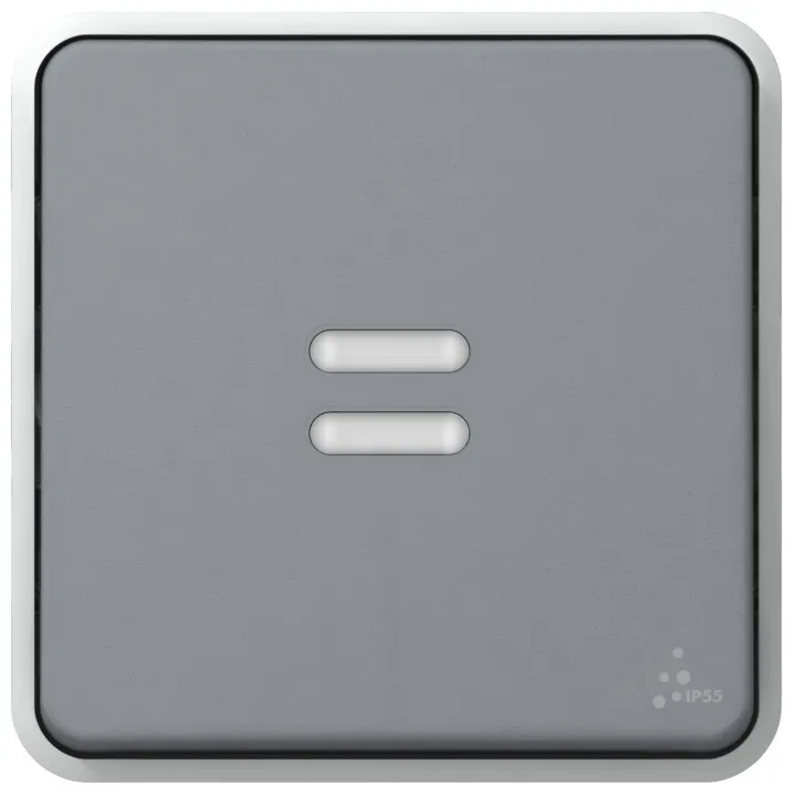 Interrupteur Ou Va-Et-Vient Lumineux Plexo Composable Ip55 10Ax 250V - Gris