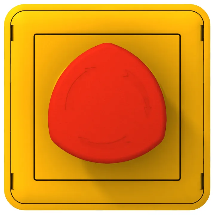 Poussoir À Déverrouillage Par 1/4 De Tour Étanche Plexo Composable Gris/Jaune