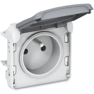 Prise De Courant Étanche 2P+T Avec Éclips Plexo Composable Ip55 16A 250V - Gris