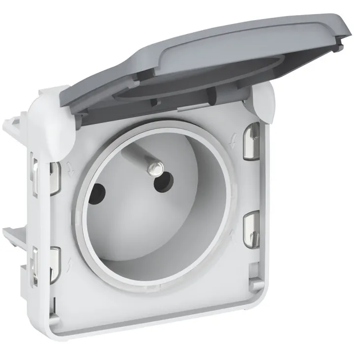 Prise De Courant Étanche 2P+T Avec Éclips Plexo Composable Ip55 16A 250V - Gris