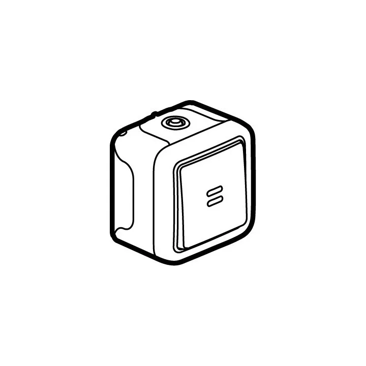 Poussoir Étanche No Lumineux 10A Plexo Complet Ip55 Saillie - Gris