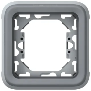 Support Plaque Étanche 1 Poste Plexo Composable Ip55 - Gris