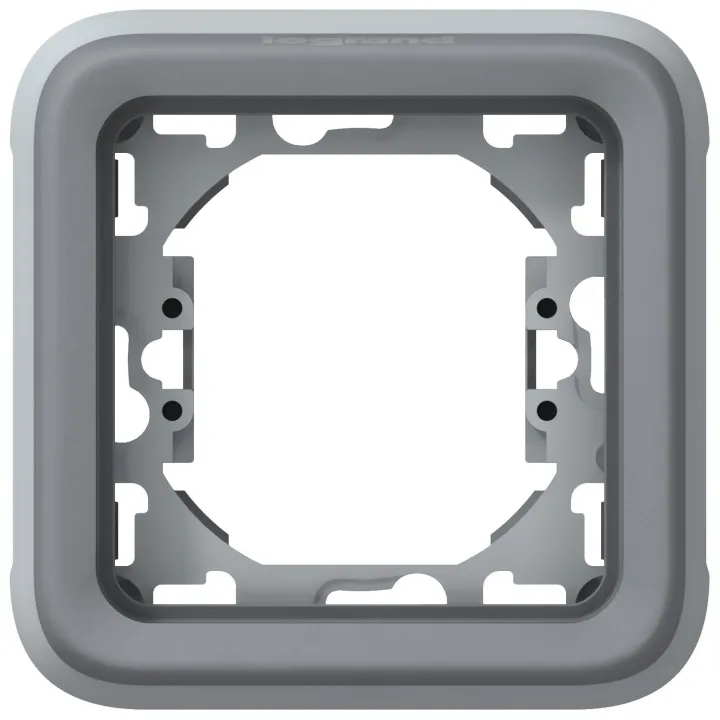 Support Plaque Étanche 1 Poste Plexo Composable Ip55 - Gris