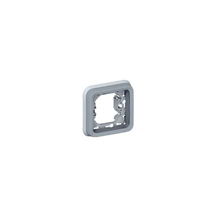 Support Plaque Étanche 1 Poste Plexo Composable Ip55 - Gris