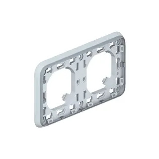 Support Plaque Étanche 2 Postes Horizontaux Plexo Composable Ip55 - Gris
