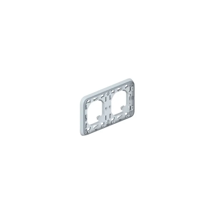 Support Plaque Étanche 2 Postes Horizontaux Plexo Composable Ip55 - Gris