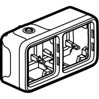 Boîtier Étanche À Embouts 2 Postes Horizontaux Plexo Composable Ip55 - Blanc