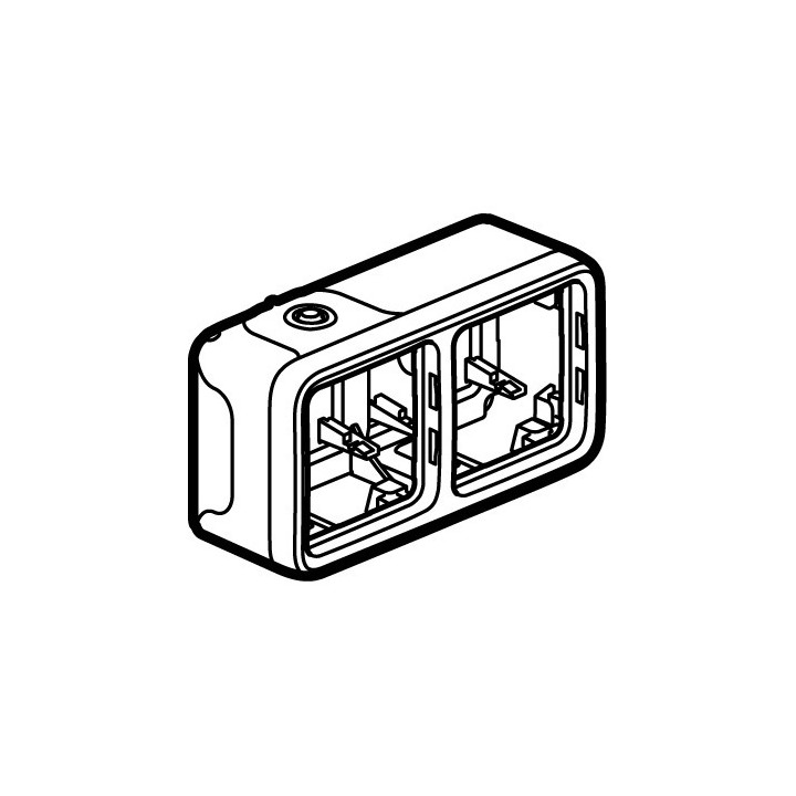 Boîtier étanche à embouts 2 postes horizontaux Plexo composable IP55 - blanc