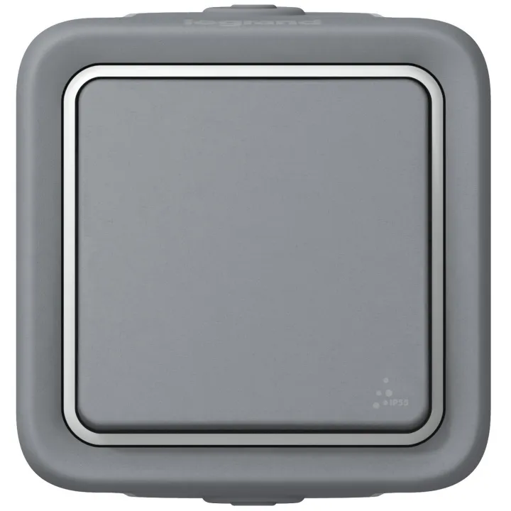 Poussoir Étanche No 10A Plexo Complet Ip55 Saillie - Gris
