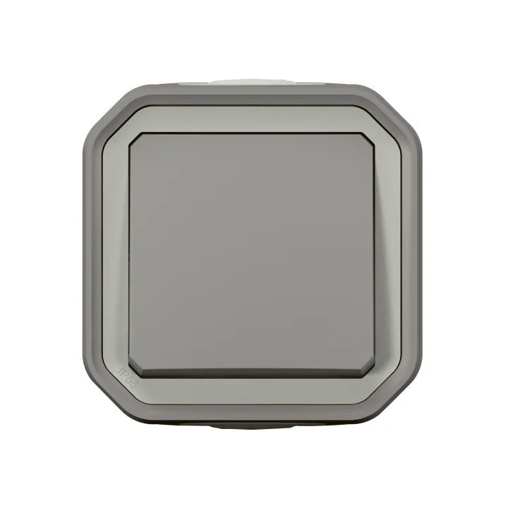 Interrupteur Ou Va-Et-Vient Plexo Complet Saillie - Gris Brochable