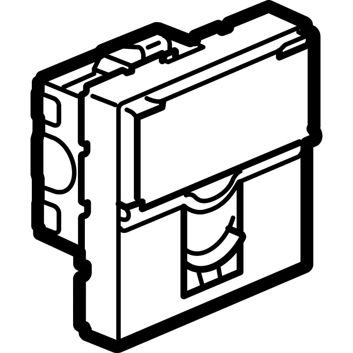 Prise Rj45 Catégorie 6A Stp À Blindage Métal Mosaic 2 Modules - Blanc