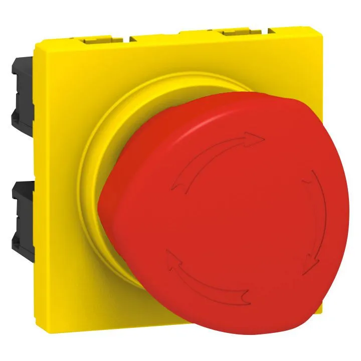 Poussoir Coup De Poing D'Arrêt D'Urgence Mosaic -1/4 De Tour -2 Mod -Rouge/Jaune