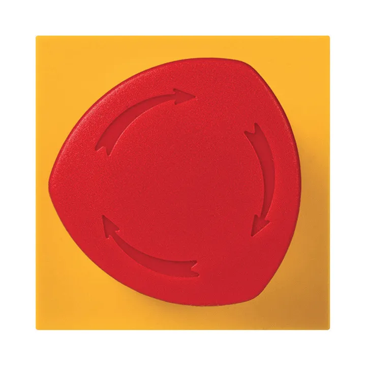 Poussoir Coup De Poing D'Arrêt D'Urgence Mosaic -1/4 De Tour -2 Mod -Rouge/Jaune