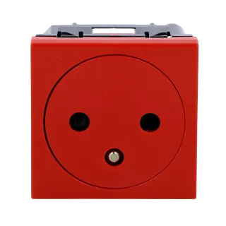 Prise De Courant Surface Mosaic - 2P+T - 2 Modules - Rouge Antimicrobien