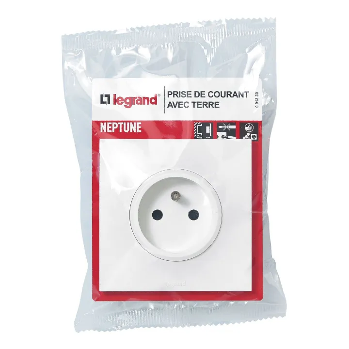 Prise De Courant Avec Terre Neptune 16A - Blanc