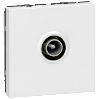 Prise Télévision Ø9,52Mm Mâle Mosaic 2 Modules - Blanc