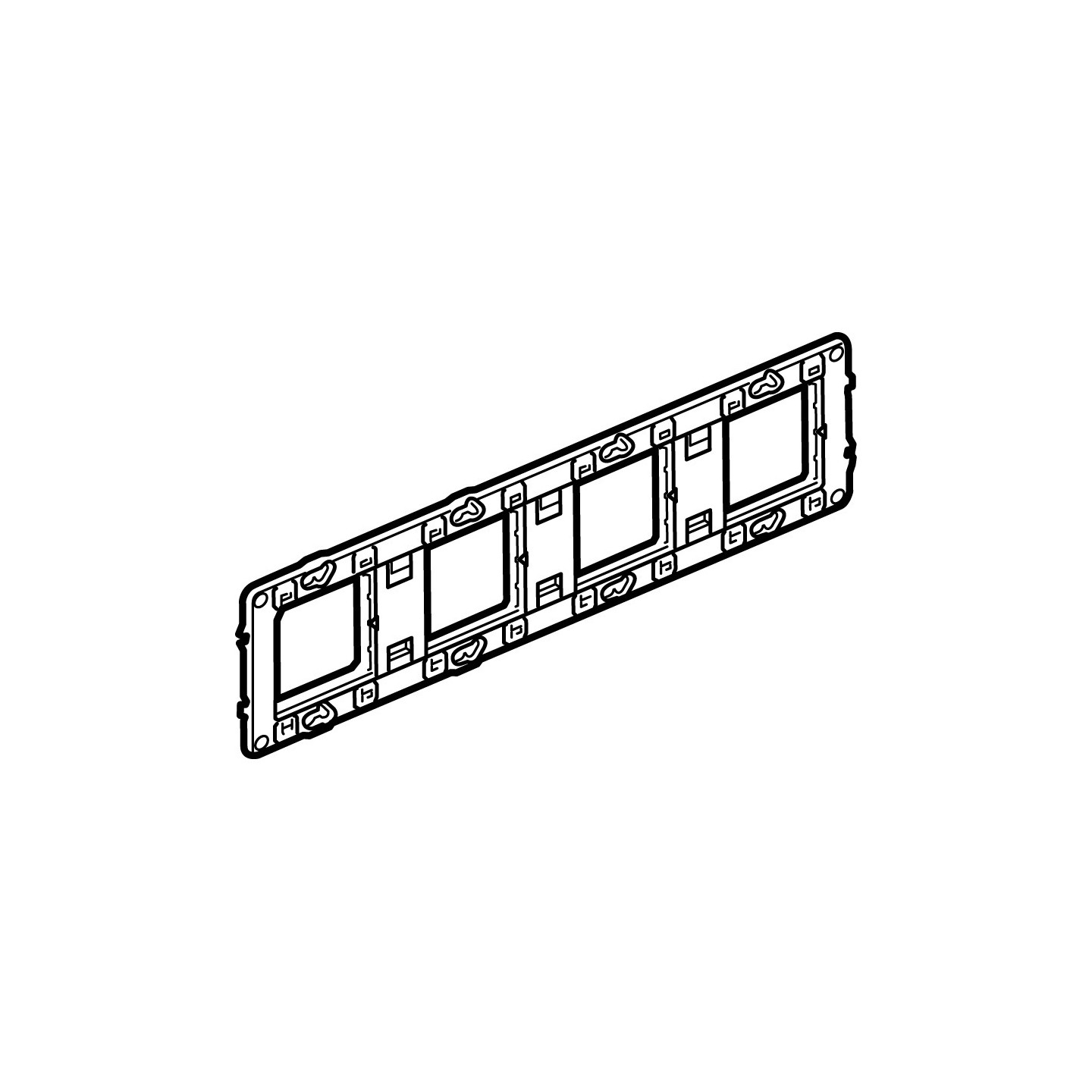 Support 4 Postes Legrand Mosaic Céliane - Finition Noir - Pour Intérieur - Neuf Sous Blister