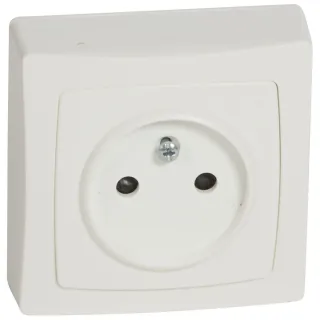 Prise 2P Avec Éclips De Protection Appareillage Saillie Complet - Blanc