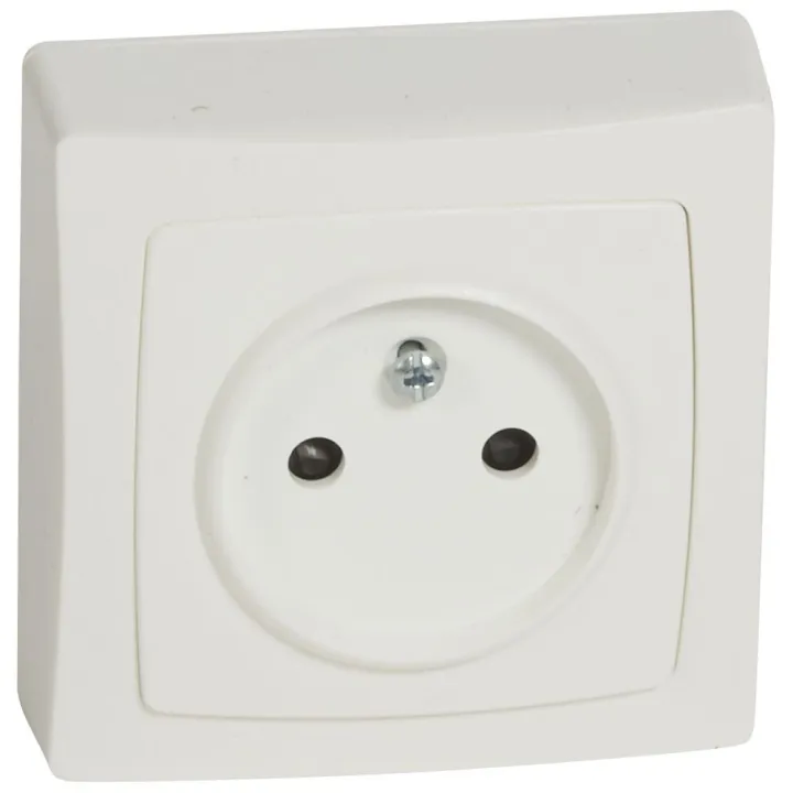 Prise 2P Avec Éclips De Protection Appareillage Saillie Complet - Blanc