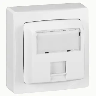 Prise Rj45 Catégorie5E Utp Appareillage Saillie Complet - Blanc