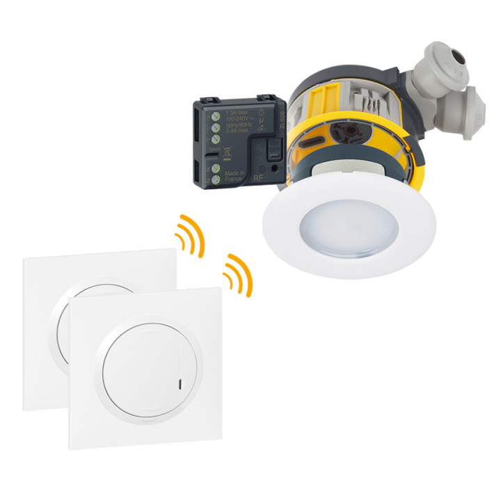 Kit 3 spots dimmable Modul'up complet + micromodule + 2 cdes dooxie sans fil Kit 3 spots dimmable Modul'up complet + micromodule + 2 cdes dooxie sans fil