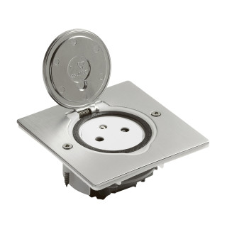 2P+T FB SOL CARRE INOX BROSSE