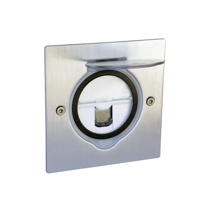 Prise De Sol Simple Rj45 Catégorie 6 Ftp Avec Platine Carrée - Inox Brossé