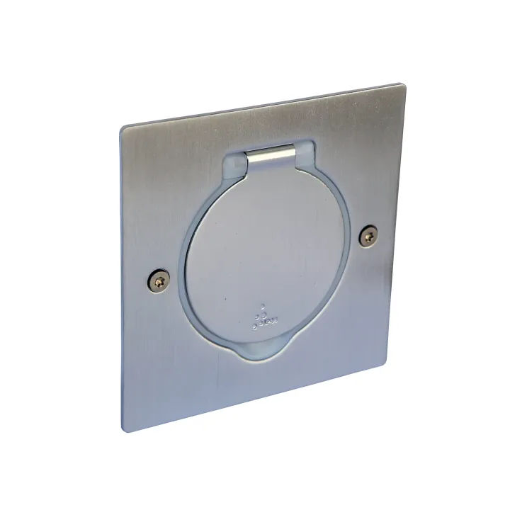 Prise De Sol Simple Rj45 Catégorie 6 Ftp Avec Platine Carrée - Inox Brossé