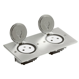 DBLE 2P+T FB SOL RECT INOX BRO