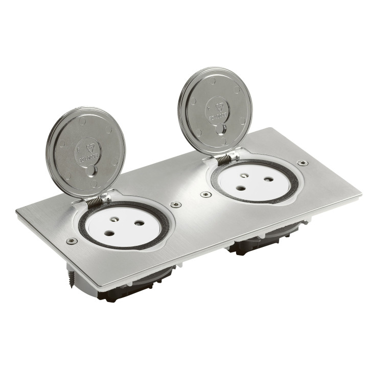 DBLE 2P+T FB SOL RECT INOX BRO