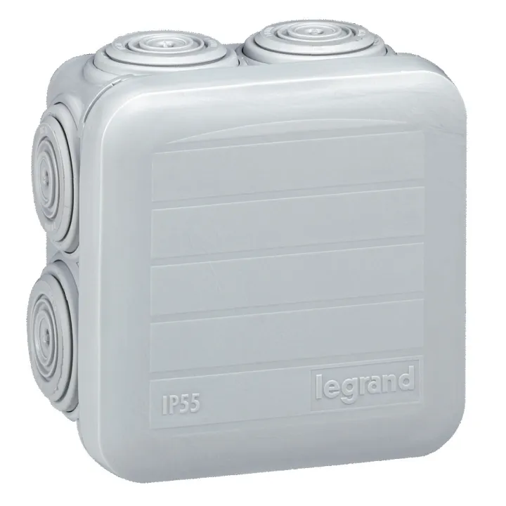 Boîte De Dérivation Carrée Plexo Dimensions 65X65X40Mm - Gris Ral7035